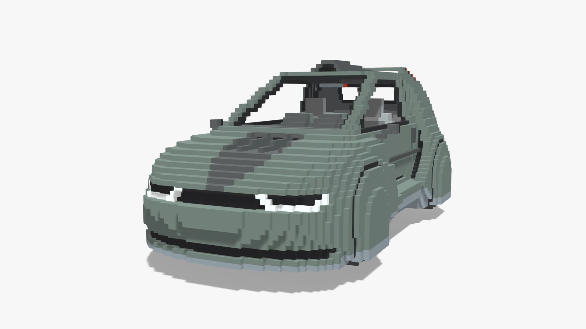Voxel Sci-Fi Car 3D Model .c4d .max .obj .3ds .fbx .stl .blend 