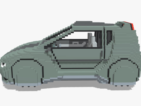 Voxel Sci-Fi Car 3D मॉडल