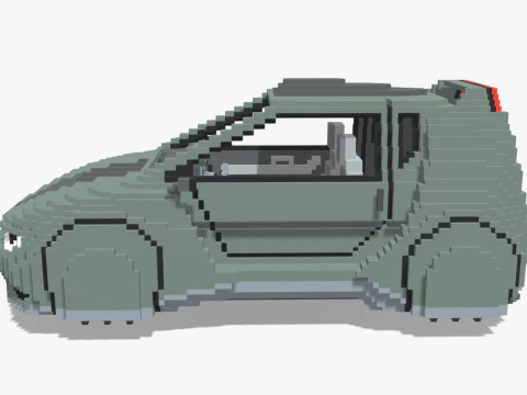 Voxel Sci-Fi Car 3D Model