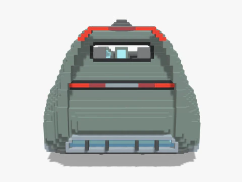 Voxel Sci-Fi Car 3D Model