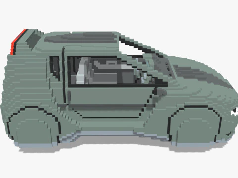 Voxel Sci-Fi Car 3D Model
