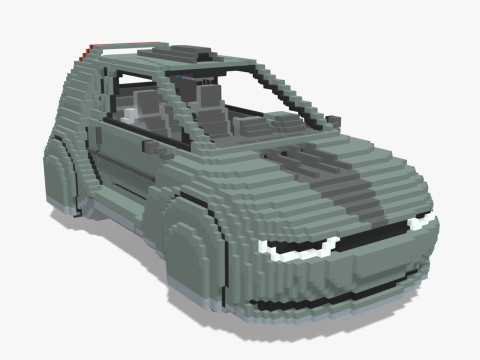 Voxel Sci-Fi Car 3D मॉडल