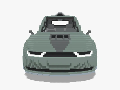 Voxel Sci-Fi Car 3D Model