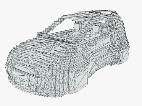 Voxel Sci-Fi Car 3D मॉडल