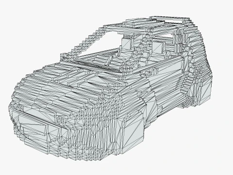 Voxel Sci-Fi Car 3D Model
