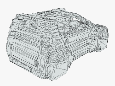 Voxel Sci-Fi Car 3D मॉडल