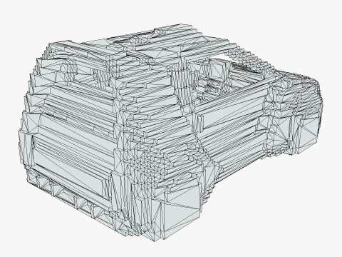 Voxel Sci-Fi Car 3D Model