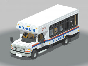 Voxel Dial-A-Ride Van 3D-Modell