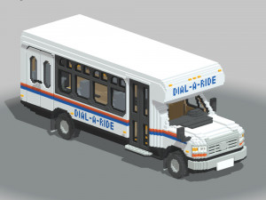 Voxel Dial-A-Ride Van 3D मॉडल