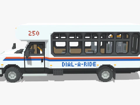 Voxel Dial-A-Ride Van 3D Model