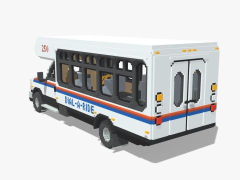 Voxel Dial-A-Ride Van 3Dモデル