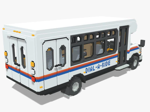Voxel Dial-A-Ride Van 3D Model