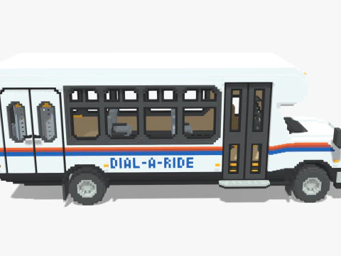 Voxel Dial-A-Ride Van 3D Model
