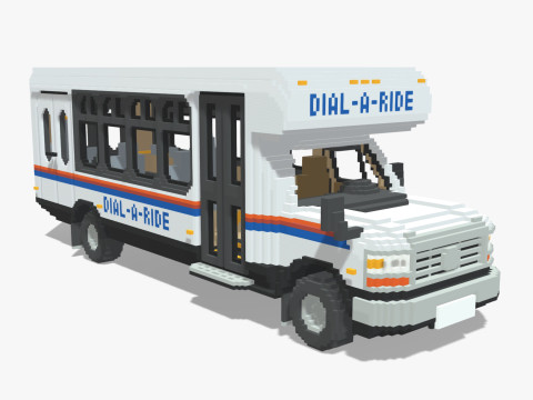 Voxel Dial-A-Ride Van 3Dモデル