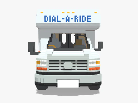 Voxel Dial-A-Ride Van 3D Model
