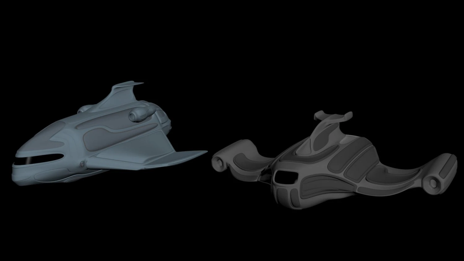 Two Space Ships For War 3D Model .c4d .max .obj .3ds .fbx .stl .blend 