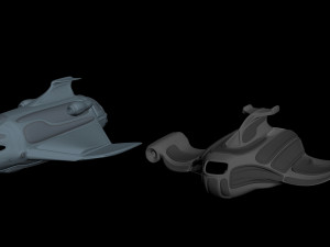 Two Space Ships For War 3D Model