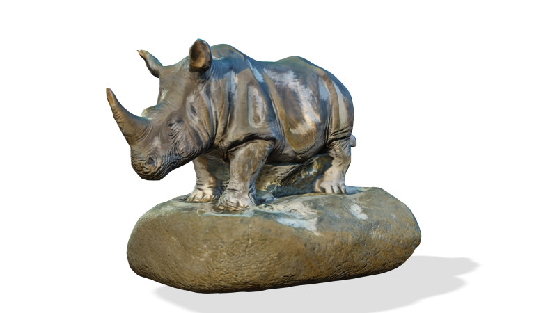 Sculpture of a Rhino 3D Model .c4d .max .obj .3ds .fbx .stl .blend 