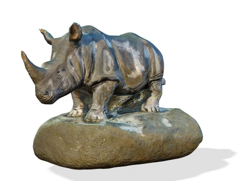 Скульптура носорога 3D Модель