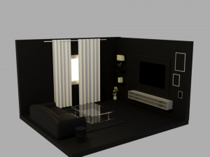 客厅等距房间 3D 模型