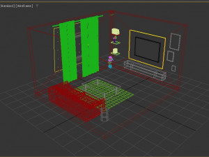 客厅等距房间 3D 模型