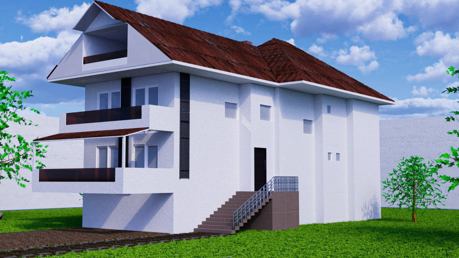 Villa 3D Model .c4d .max .obj .3ds .fbx .stl .blend 