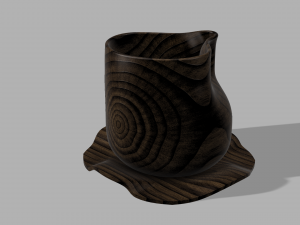 Wooden - Plastic Design Cups 3D print model 3D Print Model