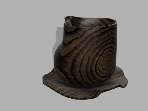 Wooden - Plastic Design Cups 3D print model 3D Принт Модель