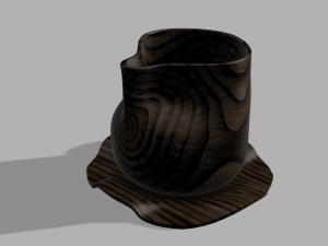 Wooden - Plastic Design Cups 3D print model 3D Принт Модель