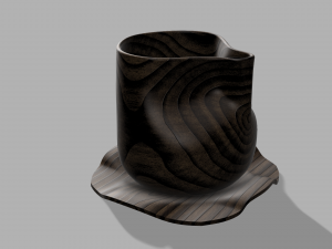 Wooden - Plastic Design Cups 3D print model 3D Принт Модель