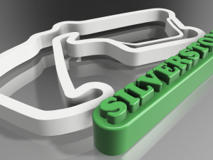 F1 SILVERSTONE RACETRACK DECOR STL FILE FUSION 360 3D print model Modelo de Impressão 3D