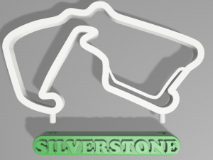 F1 SILVERSTONE RACETRACK DECOR STL FILE FUSION 360 3D print model Modelo de Impressão 3D