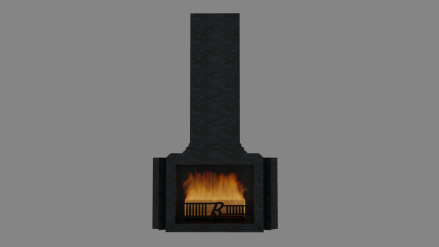 Fireplace 3D Model .c4d .max .obj .3ds .fbx .stl .blend 