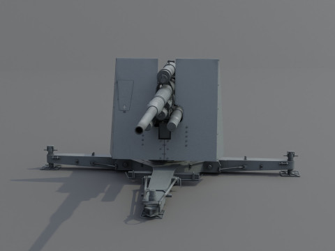 88cm Flak 36 Anti Aircraft 3D Модель