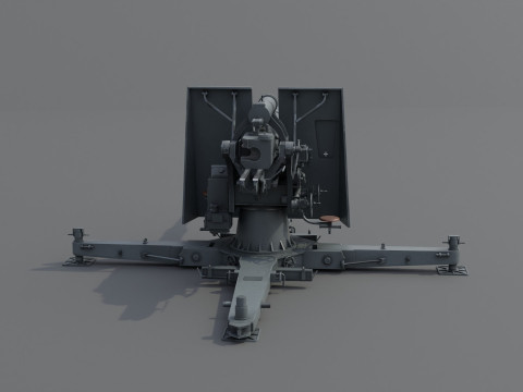 88cm Flak 36 Anti Aircraft 3D Модель