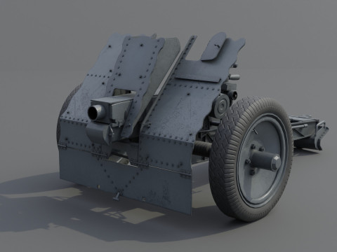 75mm Light Infantry Weapon 18 Low-poly 3D Model