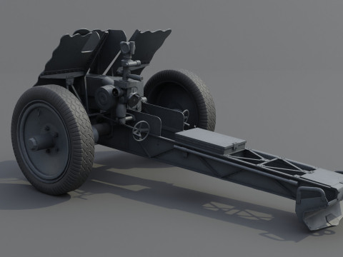 75mm Light Infantry Weapon 18 Low-poly 3D Модель