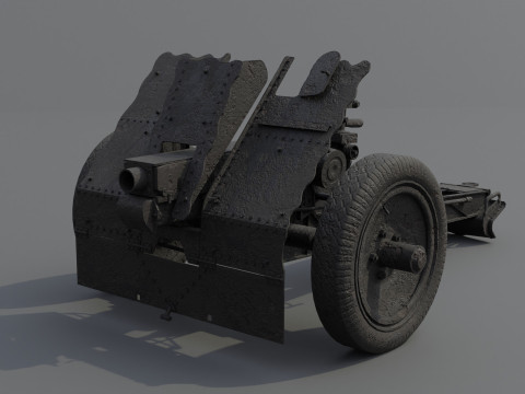 75mm Light Infantry Weapon 18 Low-poly 3D Модель