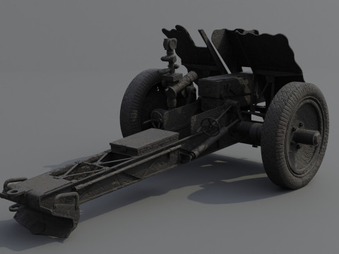 75mm Light Infantry Weapon 18 Low-poly 3D Модель