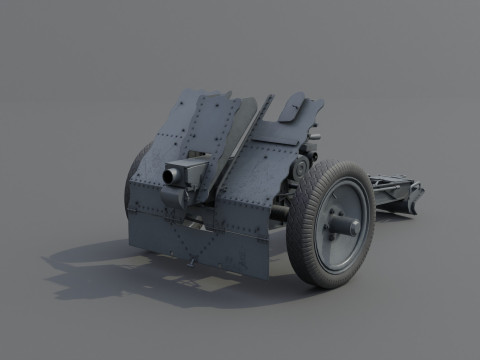 75mm Light Infantry Weapon 18 Low-poly 3D Модель