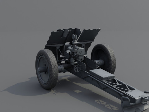 75mm Light Infantry Weapon 18 Low-poly 3D Модель