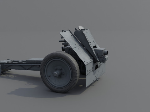 75mm Light Infantry Weapon 18 Low-poly 3D Модель