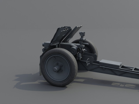 75mm Light Infantry Weapon 18 Low-poly 3D Модель