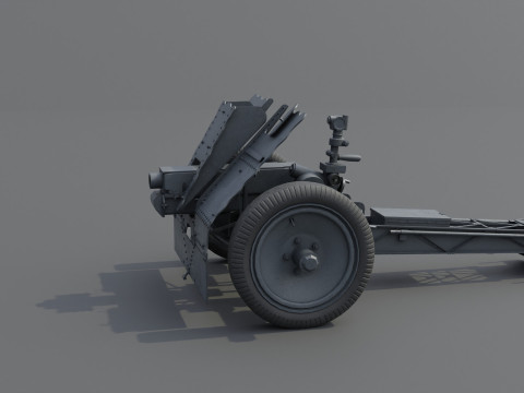 75mm Light Infantry Weapon 18 Low-poly 3D Модель