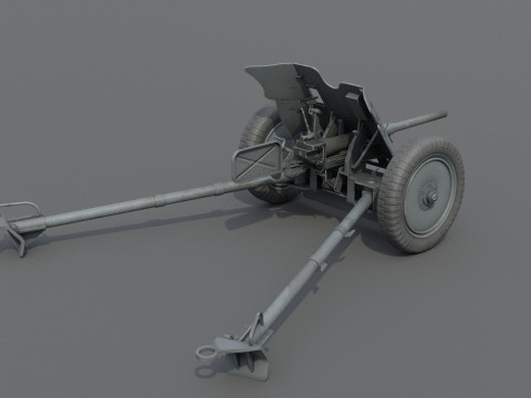 37mm Pak 36 Anti Tank Weapon Low-poly 3D Модель