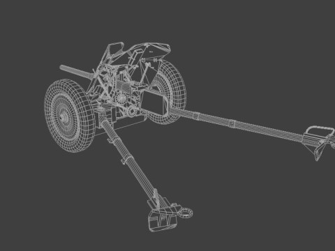 37mm Pak 36 Anti Tank Weapon Low-poly 3D Модель