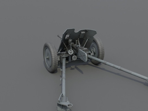 37mm Pak 36 Anti Tank Weapon Low-poly 3D Модель