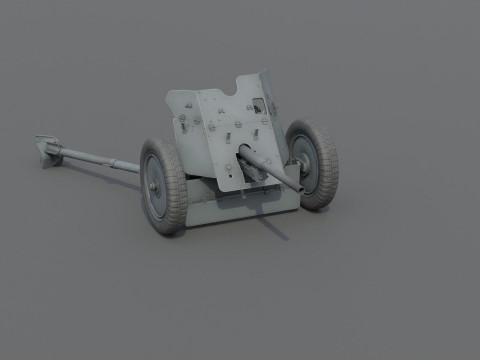 37mm Pak 36 Anti Tank Weapon Low-poly 3D Модель