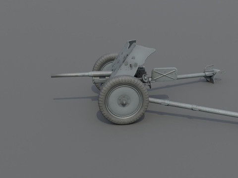 37mm Pak 36 Anti Tank Weapon Low-poly 3D Модель