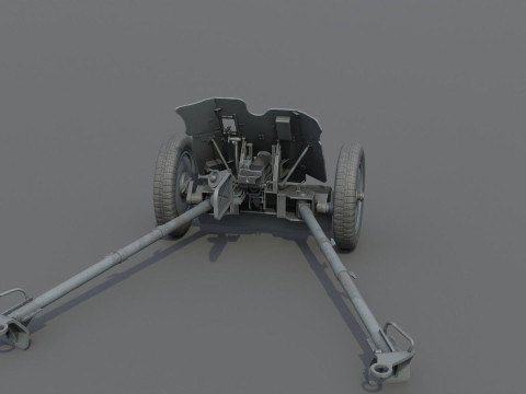 37mm Pak 36 Anti Tank Weapon Low-poly 3D Модель
